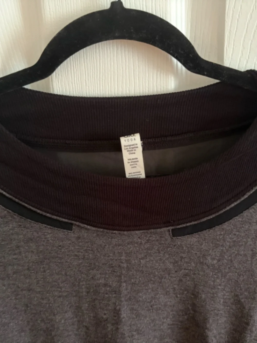 ALO yoga Mirage Long Sleeve black and gray sheer panel shirt size M NWT